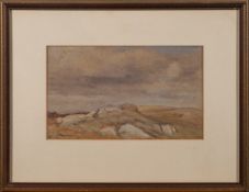 Edwin John Alexander [1870-1926]- Moorland, Galloway,:- signed with a monogram watercolour, 19.