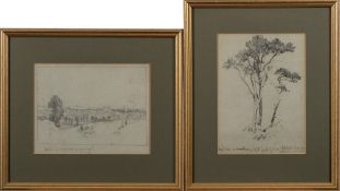 Frederick John Widgery [1861-1942]- Fir trees on Woodbury; Exeter from Crossmead,:- each inscribed,