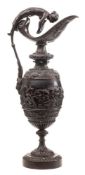 A late 19th Century bronze ewer of neo-classical form:,