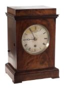 John Moore & Sons, Clerkenwell, London, a mahogany library clock: the eight-day duration,