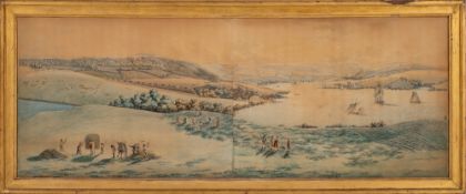 Attributed to Nicholas Pocock [1740-1821]- The Mount Edgcumbe Panorama,