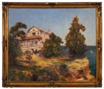 Charles Eugene Cousin [19/20th Century]- Orange trees on The Riviera,