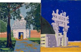 * Gerald George Wynne Trevredyn Tait [1881-1954]- Indian temple doorways,