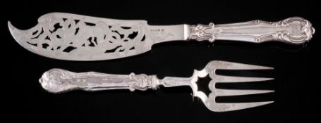 A pair of Victorian silver fish servers, maker Thomas Sansom, Sheffield,