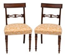 A pair of Regency mahogany dining chairs:,