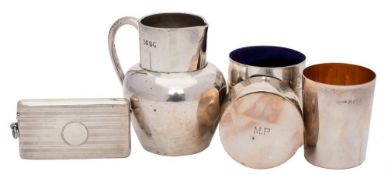 A George V silver stirrup cup and case, maker S Blanckensee & Son Ltd, Birmingham,