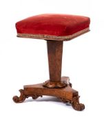 A Victorian walnut piano stool:,