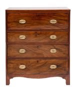 Campaign Furniture An early 19th Century mahogany and inlaid secretaire military chest:,