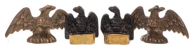 Two pairs of 19th century brass and iron eagle appliques: 8.