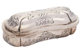 A Victorian silver casket and cover, maker's marks worn, London,