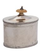 A George V Scottish silver tea caddy and cover, maker Hamilton & Inches, Edinburgh,