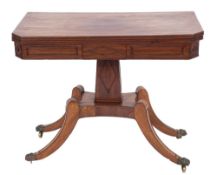 A Regency mahogany card table:,