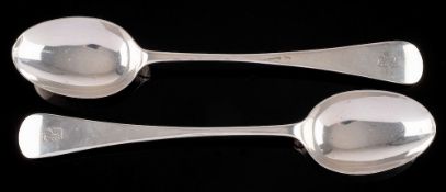 A pair of George V silver Old English pattern gravy spoons, maker Walker & Hall,