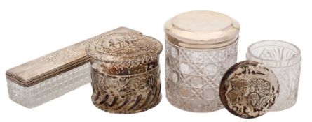 A Victorian silver circular casket and cover, maker William Comyns & Sons, London,