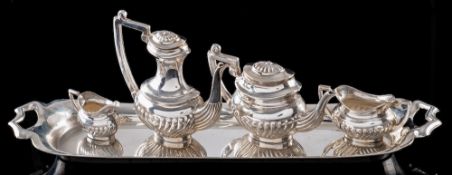 An Elizabeth II silver miniature tea and coffee service, maker A Marston & Co, Birmingham,