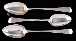 A George III provincial silver Old English pattern tablespoon, maker, William Welch, Exeter,