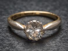A diamond single-stone ring: the round old, brilliant-cut diamond approximately 5mm diameter x 3.