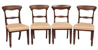 A set of six Victorian mahogany dining chairs:,