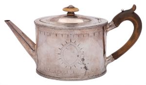 A George III silver teapot, maker Thomas Daniell, London,