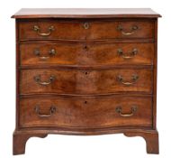 A George III mahogany serpentine-fronted Gentleman's dressing chest,