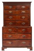 A George III mahogany chest on chest:,