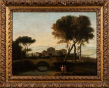 Italian School 18th Century, Manner of Jan Frans Van Bloemen- A classical upland river landscape,