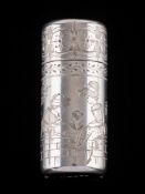 A Victorian novelty silver scent bottle, maker Sampson Mordan & Co, London,