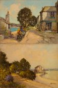 Godwin Bennett [1888-1950]- Cottages at Rock, near Padstow; The Shore Road, Rock, near Padstow,