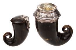 A 19th Century Scottish horn snuff mull: of traditional design,