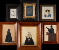 English School Circa 1880 - Portrait of a lady, three-quarter length seated,:- watercolour,