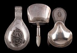 A George III silver caddy spoon, maker Samuel Pemberton, Birmingham,
