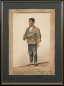 British School early 19th Century- Portrait of Pedro Rima Condor, full-length standing,