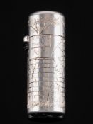 A Victorian novelty silver scent bottle, maker Sampson Mordan & Co, London,