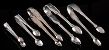 A pair of Georgian Irish silver sugar tongs, maker Samuel Neville, Dublin,