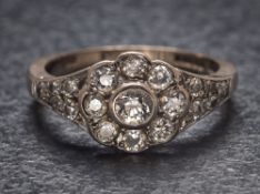 An 18ct white gold and diamond antique-style,