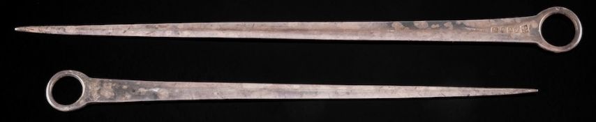 A George III meat skewer, maker George Smith III & William Fearn, London, 1796: crested,