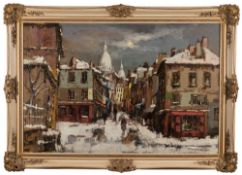 * Theodorus Van Oorschot [1910-1989]- Winter town scene,:- signed, oil on canvas, 60 x 90cm.