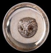 An Edwardian silver pin tray, maker Sampson Mordan & Co, London, 1909: of circular outline,
