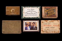 A World War One period advertising matchbox holder: for A. J.