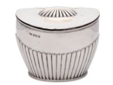 A George V silver tea caddy, maker Atkin Brothers, Sheffield,