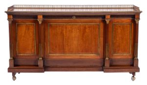 The upper part of a late 19th Century French mahogany and gilt brass mounted secretaire cabinet:,