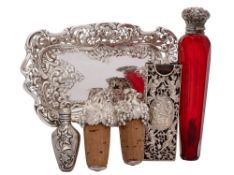 A late Victorian silver pin tray, maker Henry Matthews, Birmingham,