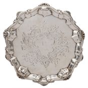 A George III silver waiter, maker I.