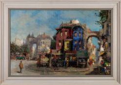 * Theodorus Van Oorschot [1910-1989]- Dutch town scene,:- signed, oil on canvas, 56 x 87cm.