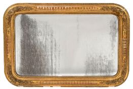 A giltwood and gesso rectangular wall mirror:,