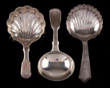 A Victorian provincial silver Fiddle pattern caddy spoon, maker William Pope, Exeter,