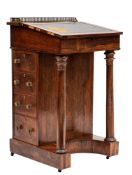 An early 19th Century rosewood davenport:,