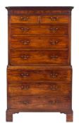 WITHDRAWN A George III mahogany chest on chest:,