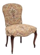A George III mahogany frame salon chair:, in the French Hepplewhite taste,