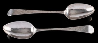 A George III provincial silver Old English pattern tablespoon, maker Richard Jenkins,